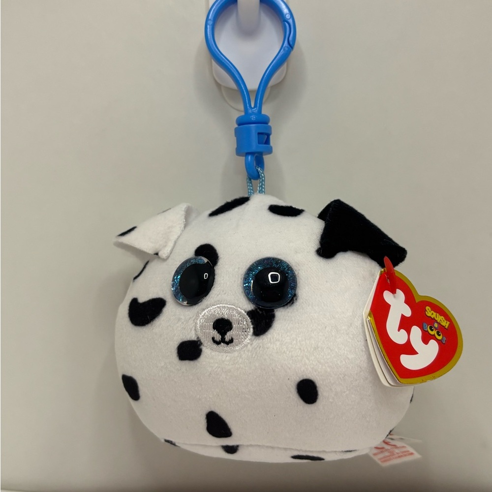 Ty Black and White Dalmatian Clip Plush
